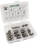 Stainless Steel SAE Grease Fittings Set 40 Pc Marine Grade 303 Includes 1 Quarter Inch 28 LT Straight, 1 Eighth Inch 27 PTF