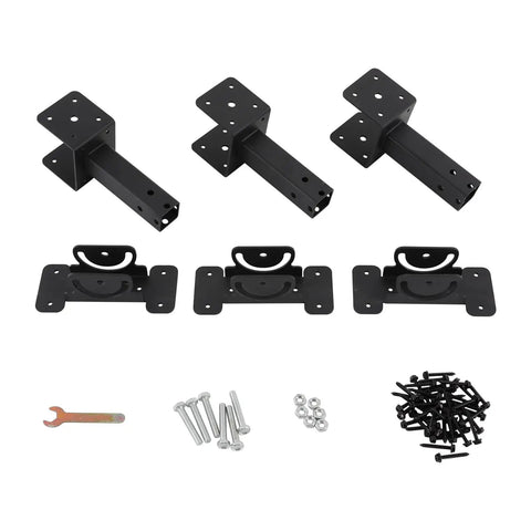 Three Pack Roof Riser Bracket Kit For Wood Beams, Adjustable 0-180 Degree Angles With Rotatable Clamp, Heavy Duty Roof Beam Mounting Brackets For Rock Solid Support And Secure Beams