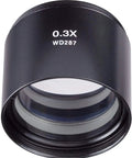 0.3X Barlow Lens For Stereo Microscopes With 48mm Mount Delivers Sweet Boost To Working Distance And Field Of View Great For PA 1F 2F 3F 5F 7F 8F 9F Industrial Microscopes. Black 0.3X WD287 lens with 48mm threaded mount