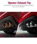 Before and after of Dual Exhaust Tip Set Of 2 2.5 Inch Inlet And 3.5 Inch Outlet 9.5 Inch Length Polished Stainless Weld On Tailpipe Tips for cars.