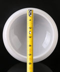 6 Inch White Classic Globe Dome Glass Shade with measuring tape for size reference, fits 5-1/2 inch fitter fixtures
