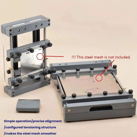 Desktop Manual PCB Solder Paste Printing Table For SMT Stencil Printing, Precision Mini Screen Printer For 150 By 150 mm PCBs, open
