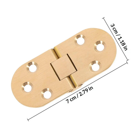 Brass Table Hinges 2-Piece Set For Butler Tray And Cabinet Furniture, 7 cm long with smooth finish and wear-resistant brass