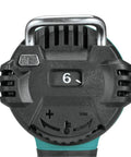 Close-up of dial on Cordless Heat Gun With Variable Temperature Up To 1022F And Dual Airflow 4.2 to 7.1 CFM, Trigger Lock-On