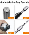 Beefy SDS to SDS Plus Drill Adapter for Rotary Hammers showing matching handle, crimp rod head, installation steps