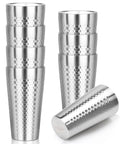Rock Solid Double Wall Insulated Tumblers 19 Oz Set Of 8 Stackable Stainless Steel Cups showing diamond pattern design.