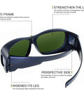 Wrap-Around Welding Glasses Offer Straight-Up UV Shield Blocking 99.9 Percent Rays, Rugged Build Crushes Laser Hair Removal Tasks with IPL 200 to 2000Nm Filter, Scratchproof Lenses Stay Crystal, Non-Slip Grip Locks Down for Smooth Operation - Side view highlighting the PC frame features.