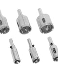 Professional Hard Brazed Hole Saw Kit With Multiple Sizes For Cutting Marble, Granite, And Glass. 6 diamond core bits 16mm-35mm