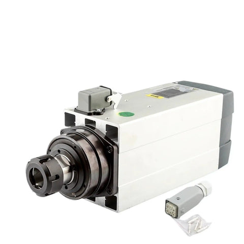 Top Shelf 6KW Air Cooled Spindle Motor 18000RPM ER32 300Hz 380V CNC Router Motor For Woodworking Engraving Heavy Duty Rugged Workhorse side view
