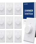 Rotary Dimmer Switch For Dimmable LED CFL And Incandescent Bulbs, Single Pole And 3-Way, Easy Glide, 10 Pack with box