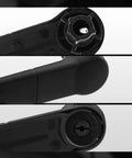 Close-up of textured black window crank handles for Ford F150 Heritage, F250, F350, F450, F550, Super Duty E150, E250, Ranger, Lincoln, Mazda