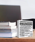 Funny Engineer Gift For Men Dope Desk Decor For Mentors, Coworkers, Dads, And Husbands At Home Office Wooden Sign 5x5 Inch on desk