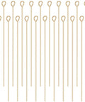 100 Piece Open Eye Pins 2 Inch 24K Gold Plated Brass Eye Pins For Charm Beads DIY Jewelry Making Pro Kit Earring Findings Connecting Links Jewelry Craft Supplies 1.8mm Hole 21 Gauge arranged on white background