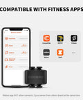 Smartphone with fitness apps and Cadence Sensor BK9C With Bluetooth 5.0 And ANT Plus For Real Time RPM Data To Boost Your Ride.