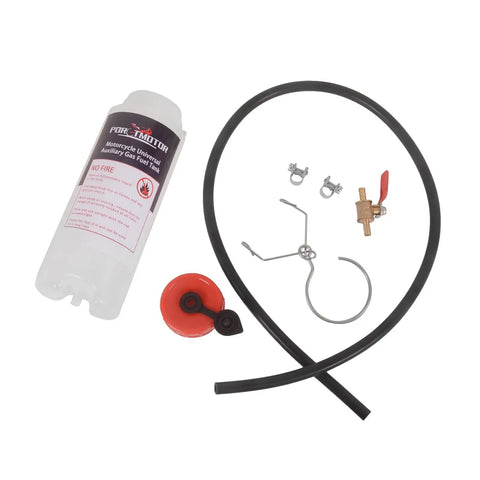 Motorcycle Auxiliary Fuel Tank 500ml With Vent For Small Engine Work And Carburetor Tuning, tube, clamps, and valve components