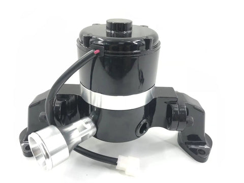 Aluminum Electric Water Pump for Big Block Chevy with 35 GPM flow, designed to reduce engine drag and enhance performance.