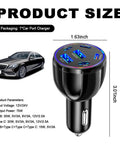 Six Port Car Charger Delivering Seventy Five Watts With Four Usb Type C And Two Classic Usb A Outlets, dimensions 1.63x3.01 inches, in car.