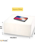 Big Boy Memory Foam Cube Pillow For Side Sleepers Hella Supportive Orthopedic Cervical Cushion Soft Yet Firm Bed Rest Eases Pressure Perfect Alignment Pure White on a flat surface with a phone on top.