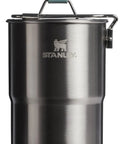Go 4 Piece Stainless Steel Camp Cook Set With 32 Ounce Pot And Lid Fold And Lock Handle Includes Two Stacking Cups BPA Free