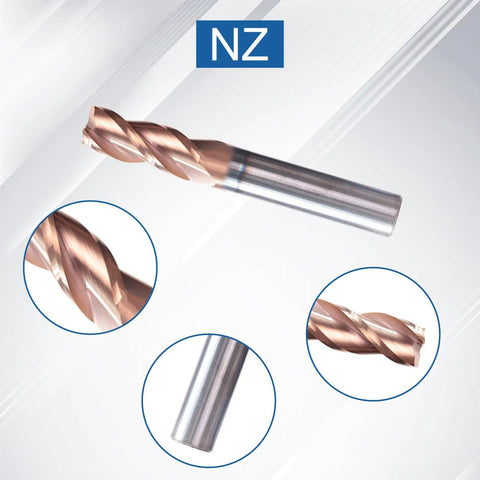 3 Flute Half Inch Square End Mill TiSiN Coated Milling Cutter HRC55 For Aluminum And Copper Beefed Up Heavy Duty Half Inch Shank