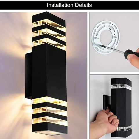 15 Inch LED Up And Down Outdoor Wall Light With Aluminum Housing 18W 4000K Day White IP65 Waterproof Exterior Wall Mount Lamp installation