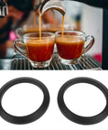 57mm Silicone Group Head Gasket Seal For Espresso Machines Replacement Brew Seal Ring For Nuova Simonelli shown with espresso cups