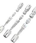 ANCIMOON 4-piece chrome hydraulic hose repair fittings kit for 1/2, 3/8, and 1/4 inch single-wire hoses