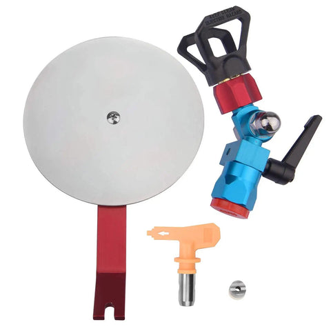 Airless Paint Sprayer Edge Shield Accessory With 517 Tip And 10 Inch Extension Pole components displayed on white background