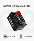 40A Brushed ESC For 1/24 And 1/18 RC Crawlers With IP67 Waterproof Compact Design and App Tunable Speed Controller in black casing