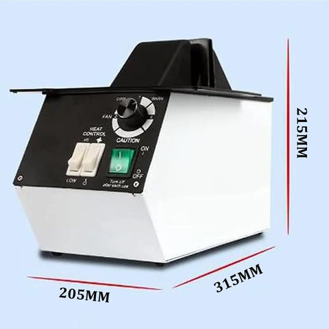 Professional Optical Eyeglasses Frame Heater With Killer 1500W Rapid Heat showing control panel and dimensions, ideal for precise repairs.