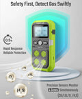 Guard 101 Four Gas Monitor And Detector For H2S CO LEL And O2 with vibration alarms displayed on stand