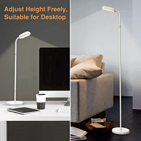 Dual scene of Cordless Floor Lamp with 5000mAh Rechargeable Battery, Adapter Included, Portable Gooseneck Light For Bedroom Reading And Camping