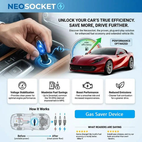 Plug And Play Gas Saver Device For Cars And Trucks 2 Pack Universal Fuel Economizer Easy Install Portable Automotive Fuel Saver For Gas Diesel Drive Farther And Maximize MPG shown in use