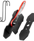 MAYESAR brake caliper compression tool with red handle, 360° adjustable, includes 2 large steel plates and 2 hooks