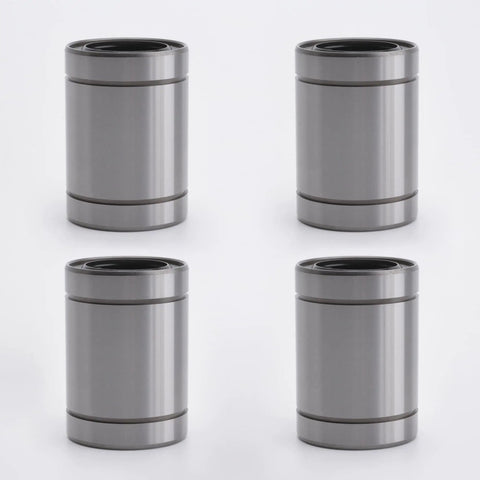 Beefed Up Linear Bearing Set 20mm Bore, 32mm Outer Diameter, 42mm Length, 4 Pack For CNC Machines, 3D Printers And Automation Projects With Double Sealed Ball Bushing For Smooth And Precise Motion, four metal bearings