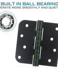 Beefy 3 Pack Black 4 By 4 Inch Ball Bearing Door Hinges Stainless Steel Heavy Duty Exterior Hinges with four ball bearings