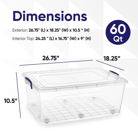 Built Tough Stackable Storage Bins With Rolling Wheels And Snug Lids Set Of 3 Hefty Clear Plastic Totes 60 Quart Top Shelf Pick For Garage Organization And Basement Decluttering