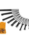 Two Boring Head Set With 50mm Boring Head Model F1 12 And Nine 12mm Boring Bars For MT2 M10 Thread Tooling, carbide tips, plastic case