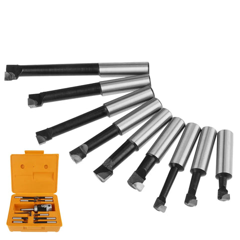 Two Boring Head Set With 50mm Boring Head Model F1 12 And Nine 12mm Boring Bars For MT2 M10 Thread Tooling, carbide tips, plastic case