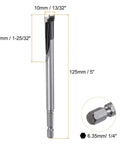 Rock Hard Tungsten Carbide Forstner Drill Bit 10Mm 13 32 Inch Hex Shank Woodworking Hole Cutter Boring Tool dimensions displayed.