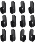 12 Pack Black Oval Closet Rod End Supports For 15mm x 30mm Flat Rods Aluminum Wood Or Stainless Steel Zinc Alloy Durable Rust Resistant Brackets Easy Install For Quick Closet Organization And Secure Fit, black zinc alloy brackets set
