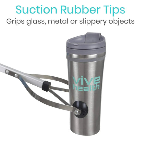 Foldable Suction Reacher Grabber Tool for Seniors and Disabled, 32 Inch Reach, Heavy Duty Picker for Trash, Cups, Behind Furniture and High Shelves, No Bending, Easy Grab Grabber With Folding Design