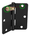 Black door hinge showcasing Tamper Proof Door Hinge Screws 8 Pack With Hardened Security Pins For Enhanced Door Security And Anti Tamper Protection