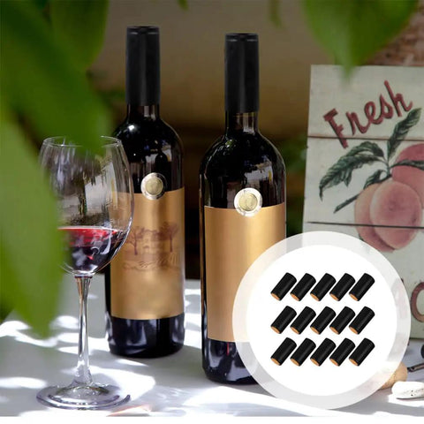 Sleek Black Wine Bottle Shrink Caps Engineered For Fast Heat Shrink Sealing Hella Durable Premium PVC Build on wine bottles and glass.