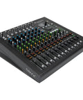 Onyx Series 12-Channel Premium Analog Mixer With USB Multi-Track Recording And SD Card Playback, 96kHz/24-Bit, angled view