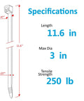 Specifications of Heavy Duty Zip Ties 250 Lb Tensile Strength, 11.6 Inch Long 0.47 Inch Wide Thick Electrical Cable Ties