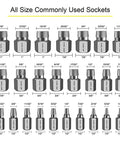 25 Piece Screw Extractor Set With Hex Head Multi-Spline Easy Out Bolt Remover In Premium CR-MO Steel, displayed in various sizes.