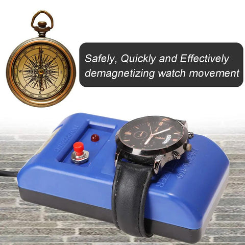 Pro Grade Watch Demagnetizer Tool For Mechanical Timepieces 110V Degauss Device Portable Repair Kit With Screwdrivers And Tweezers