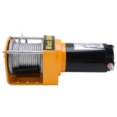 Cool 12V Electric Winch Kit Slams Out 3000Lbs With Durable 5mm X 10m Rope And Smooth 4 Way Roller Fairlead, electric winch motor and rope.