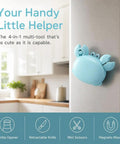 Dope 4 In 1 Magnetic Fridge Mount Multi Tool With Bottle Opener, Retractable Box Cutter And Mini Scissors in blue crab shape